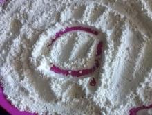 letter formation using flour, salt, sugar or sand.