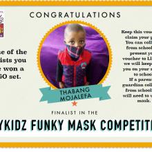 Funky face mask competition finalist