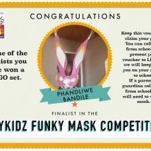 Funky face mask competition finalist