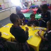 Making paper necklaces