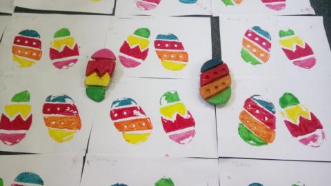 Easter Egg potato print