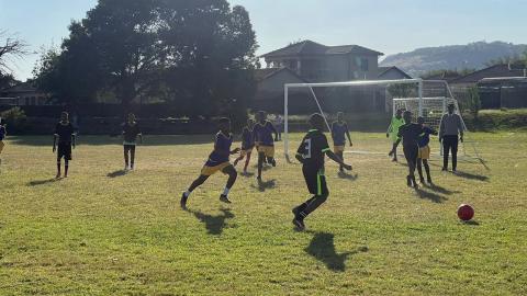 Soccer against Danie Theron